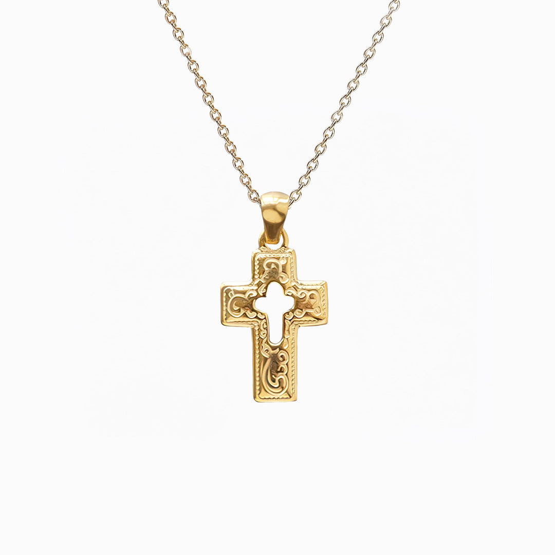 Traditional Gold Cross Necklace