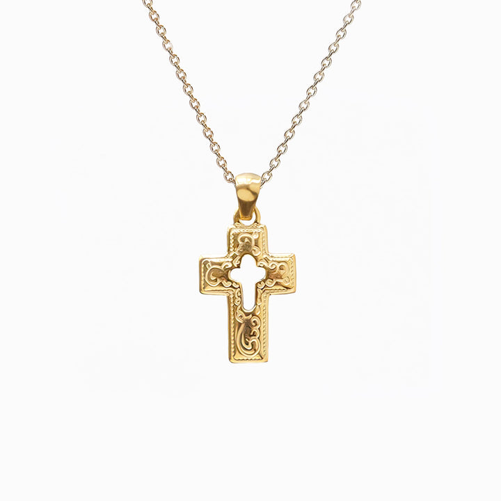 Traditional Gold Cross Necklace