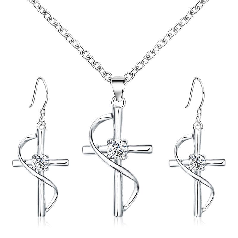 Diamond Faith-Hope Cross Necklace