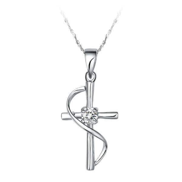 Diamond Faith-Hope Cross Necklace