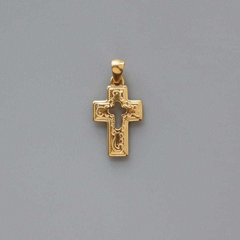 Traditional Gold Cross Necklace