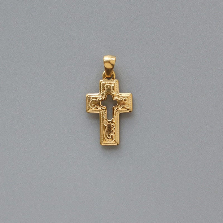 Traditional Gold Cross Necklace