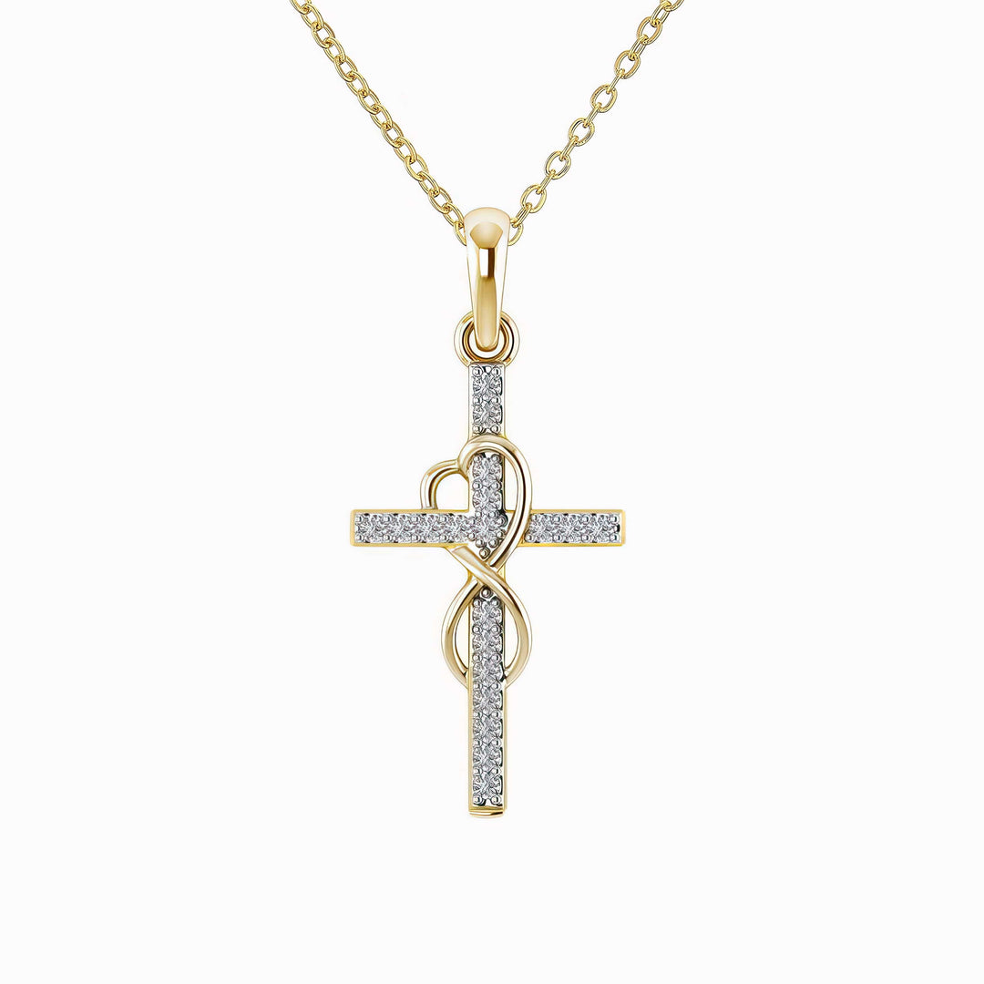 Cross Diamond Infinity Pendant