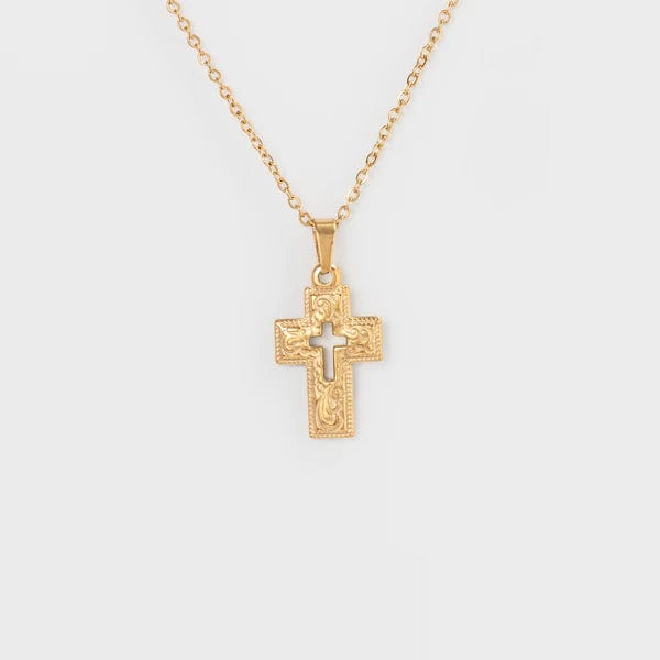 Traditional Gold Cross Necklace