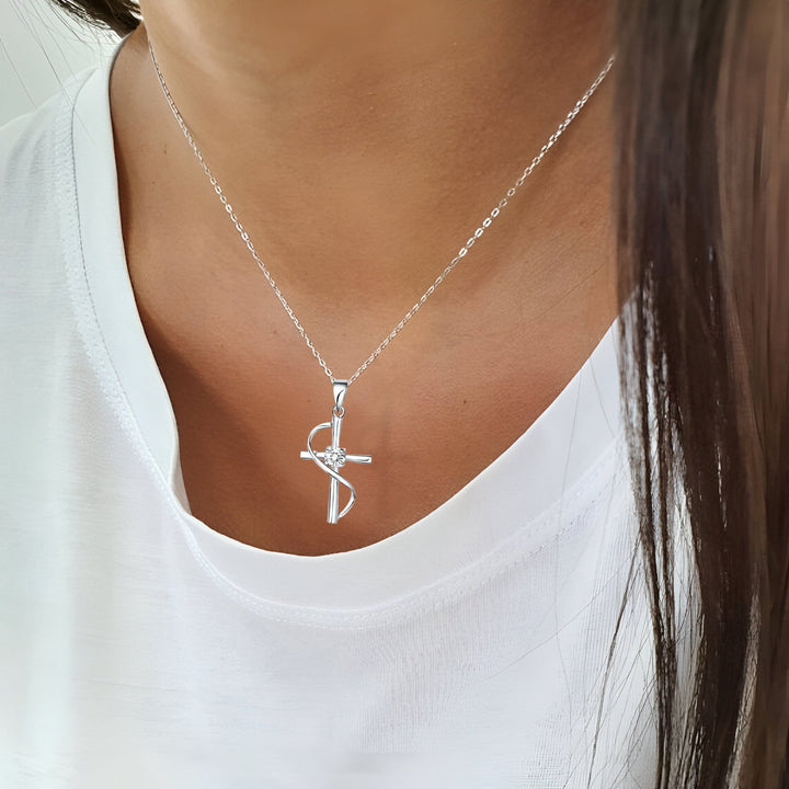 Diamond Faith-Hope Cross Necklace