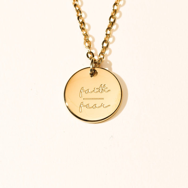 Faith Over Fear - Coin Necklace