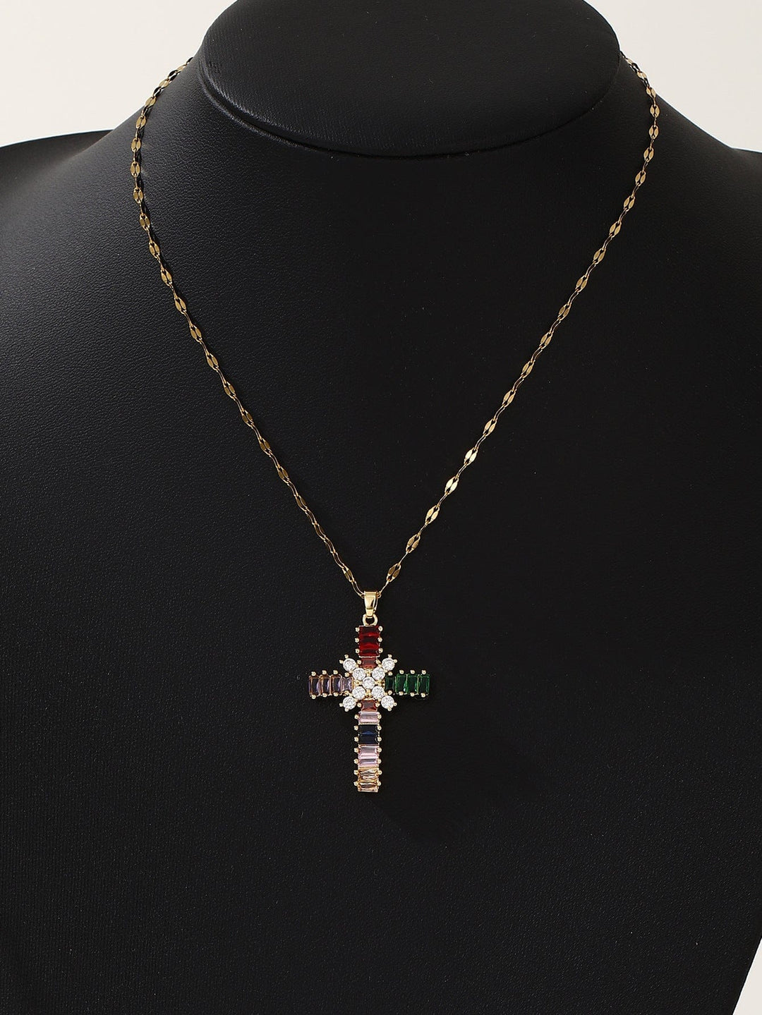 Prismatic Piety Cross Necklace