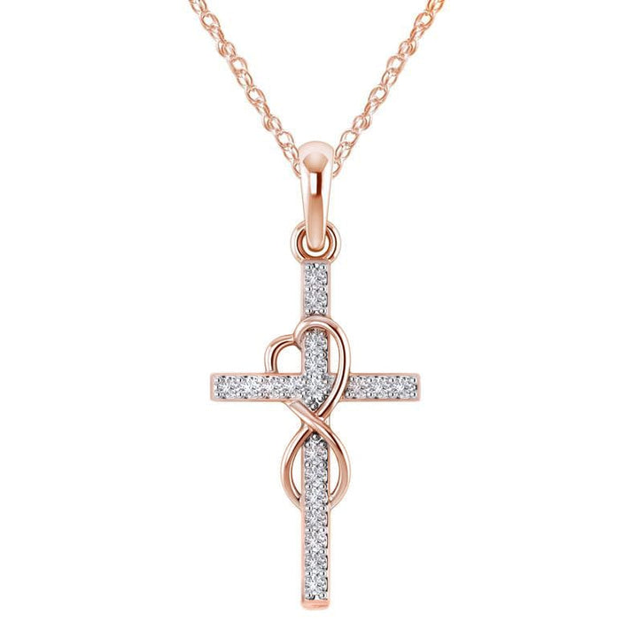 Cross Diamond Infinity Pendant