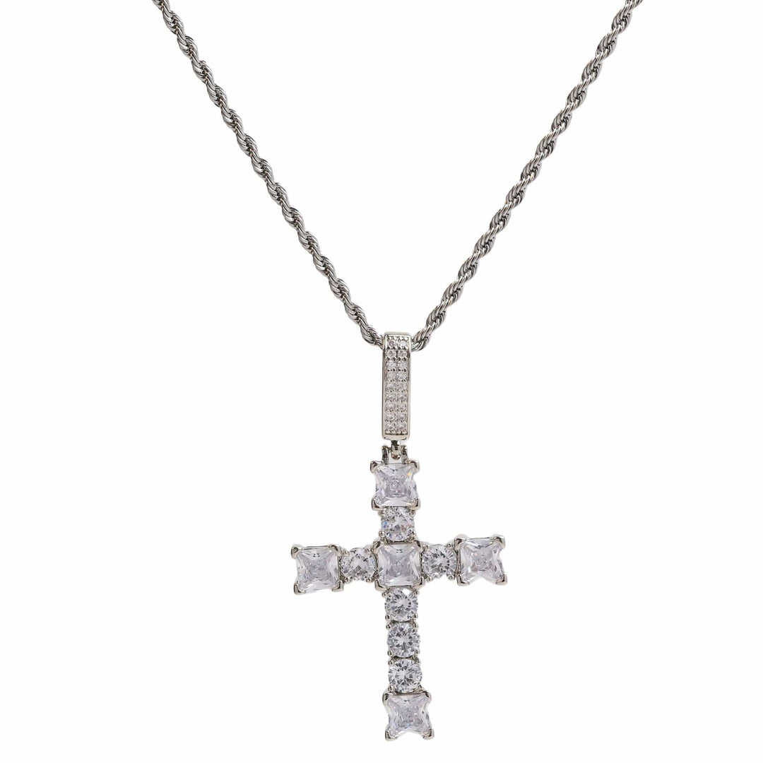 Radiant Diamond Cross Necklace