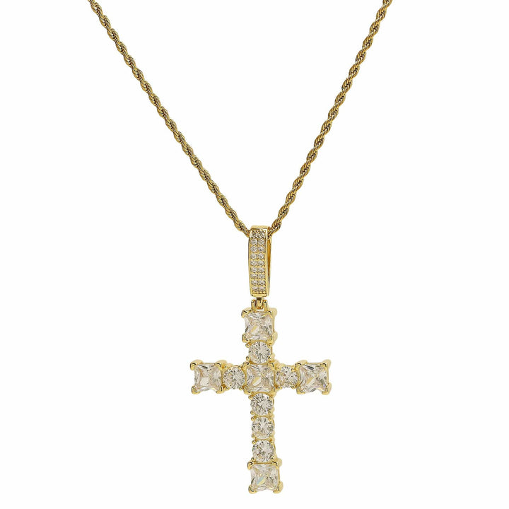 Radiant Diamond Cross Necklace