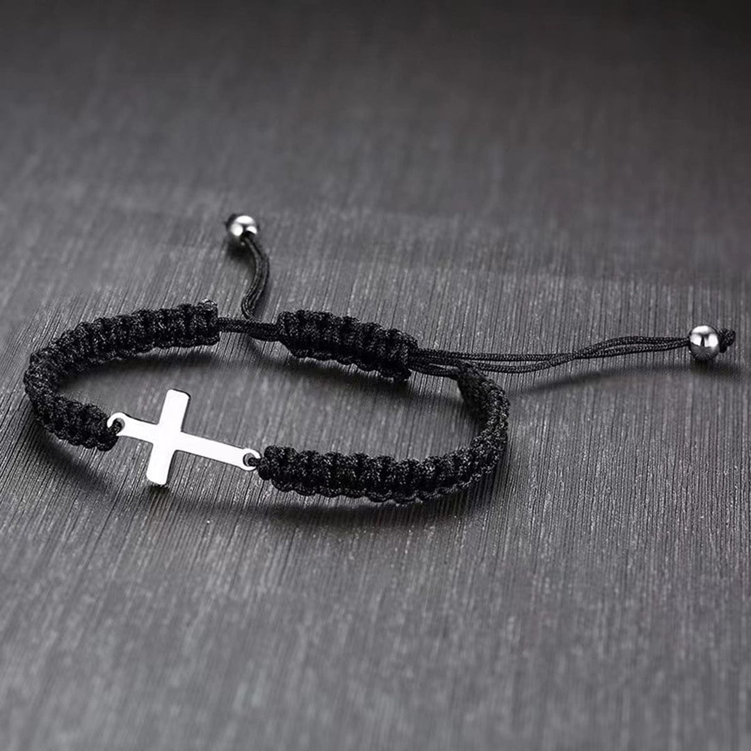 Cross Charm Handwoven Bracelet