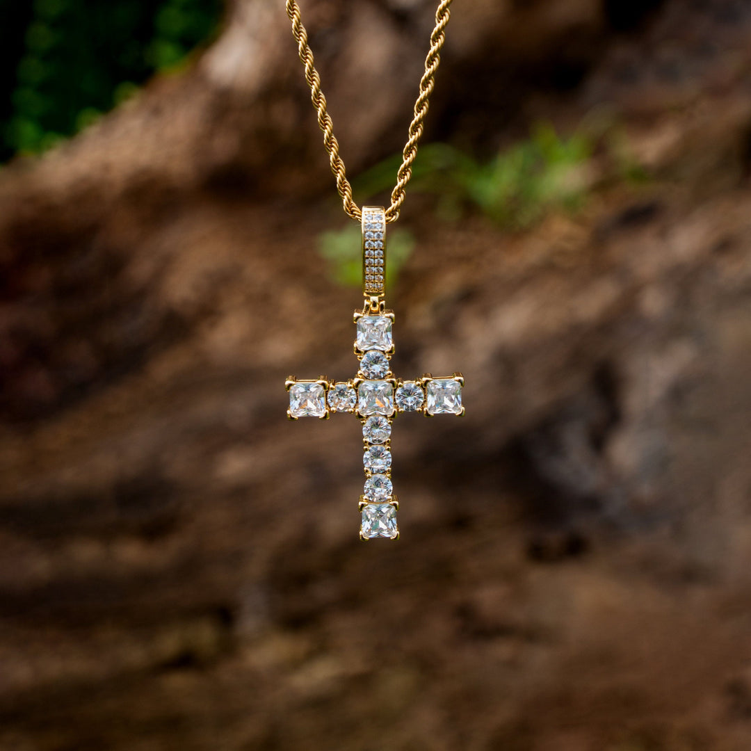 Radiant Diamond Cross Necklace