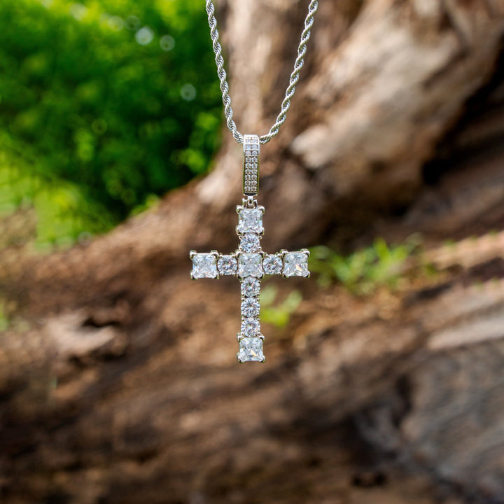 Radiant Diamond Cross Necklace