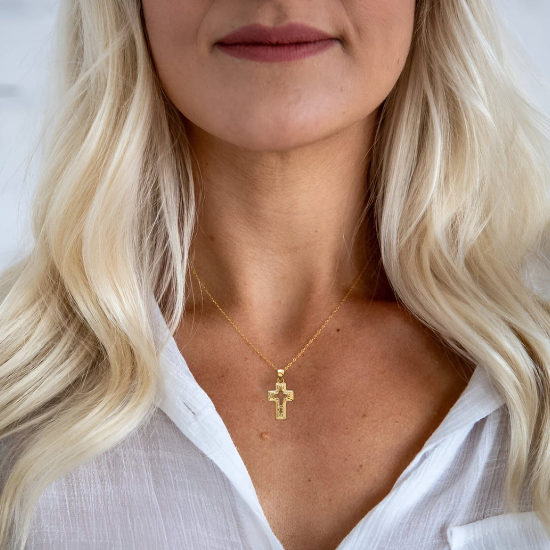 Traditional Gold Cross Necklace