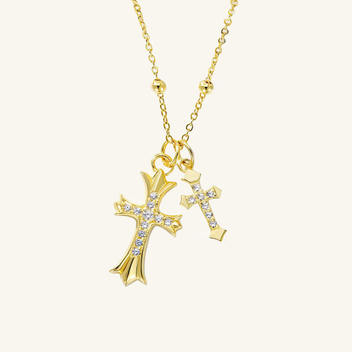 Classic Diamond Cross Pendant Necklace – Blessed Wishes
