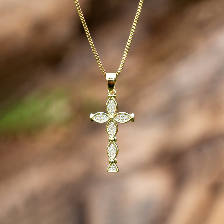 Graceful Cross Diamond Charm