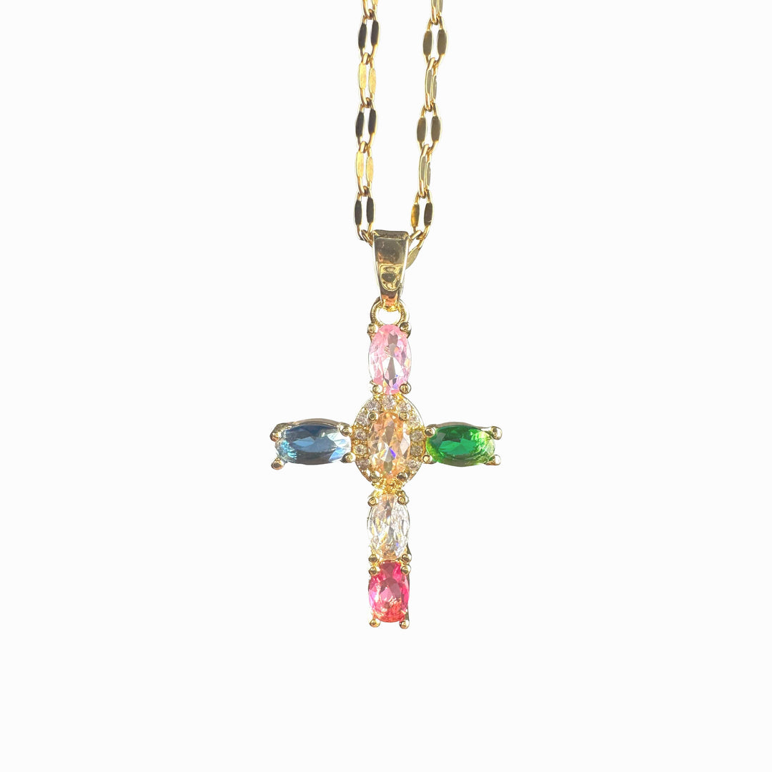 Celestial Palette Cross Necklace