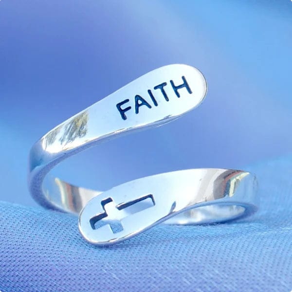 Silver Adjustable Faith Ring