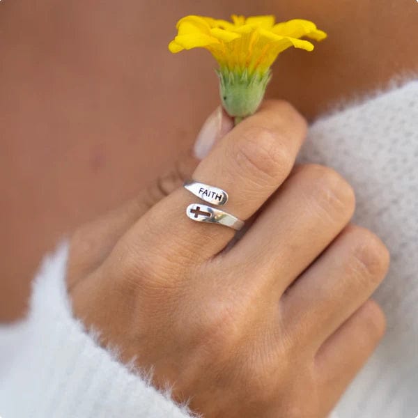 Silver Adjustable Faith Ring