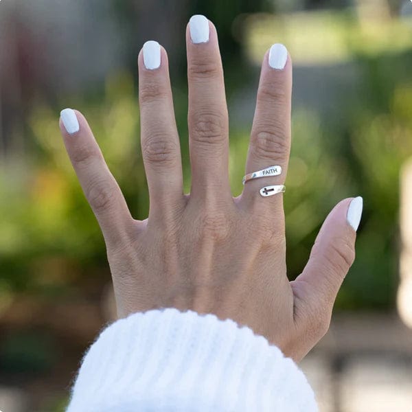 Silver Adjustable Faith Ring