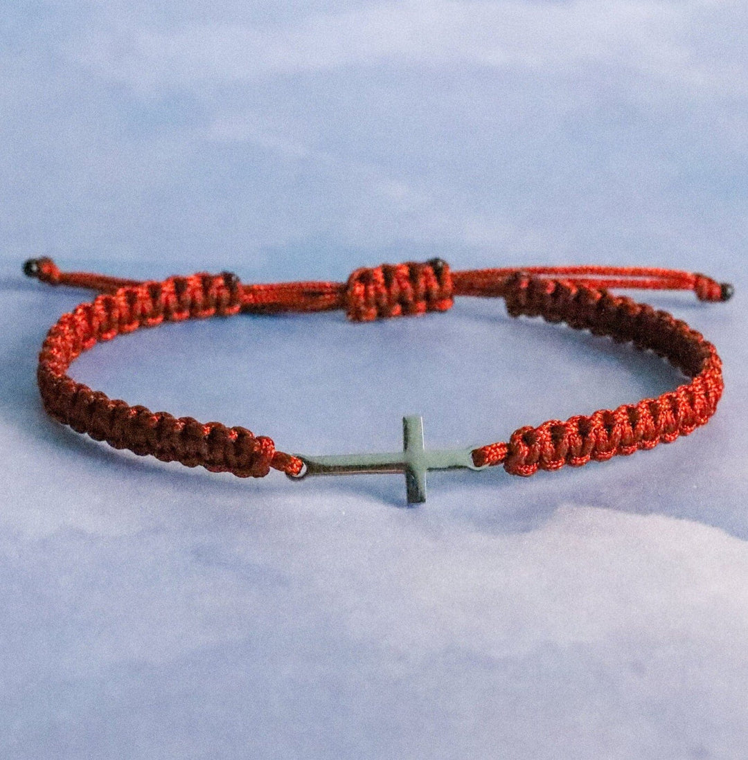 Cross Charm Handwoven Bracelet