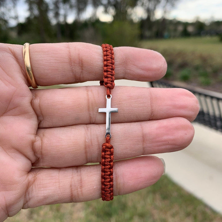 Cross Charm Handwoven Bracelet