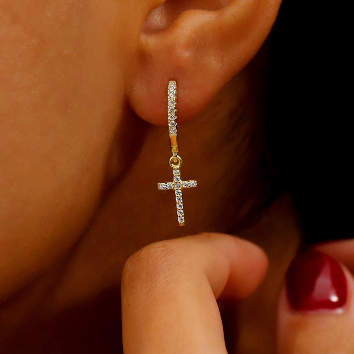 Faithful Diamond Cross Earrings