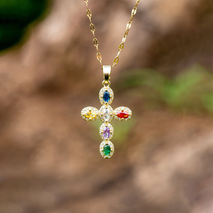 Sacred Hues Cross Necklace