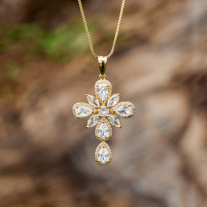 Divine Sparkle Cross Necklace