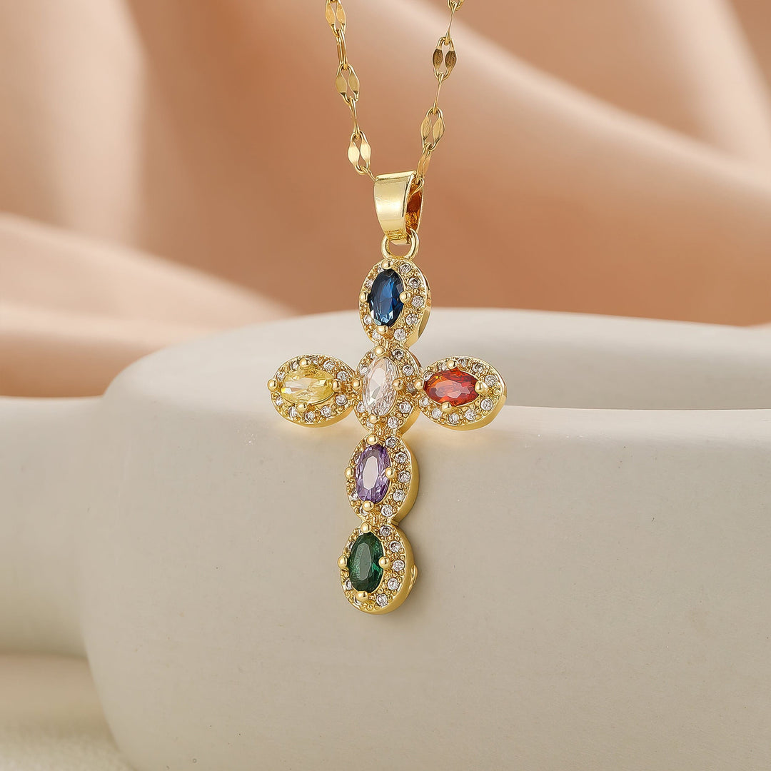 Sacred Hues Cross Necklace