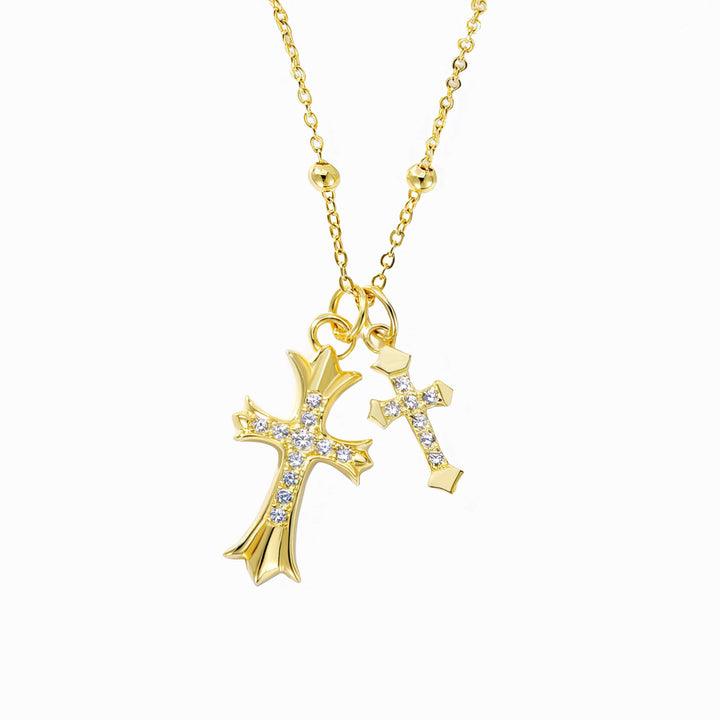 Classic Diamond Cross Pendant Necklace